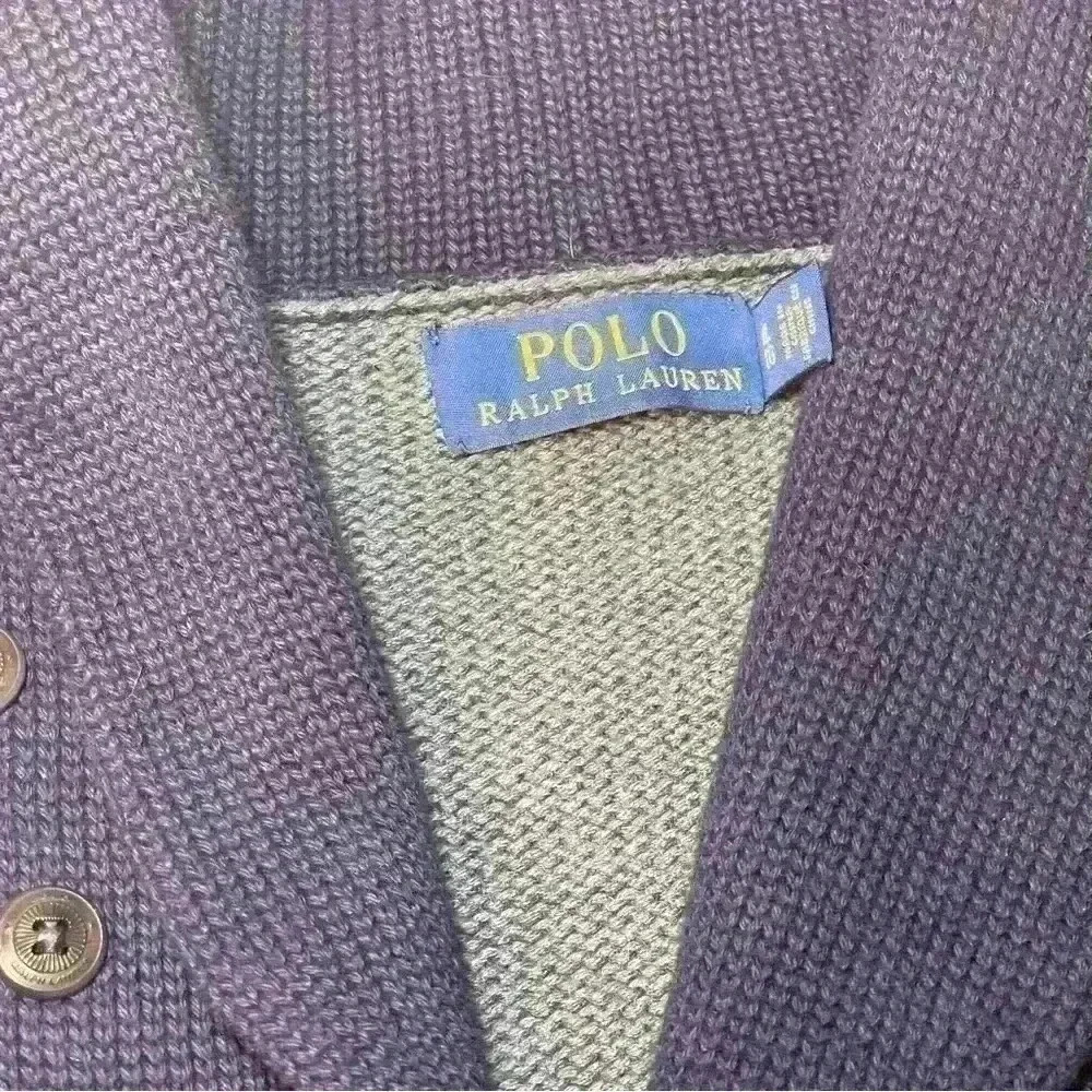 Polo Ralph Lauren Cardigan Sweater Mens X-Large Rugby Striped Shawl Collar Crest - Picture 8 of 11
